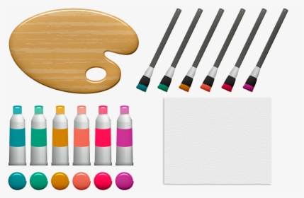 Paint Supplies, Watercolor Paper, Paint, Paint Brush - Plywood, HD Png Download, Free Download