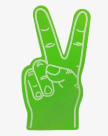 Green Foam Hand Peace Sign - Transparent Peace Sign Hand Png, Png Download, Free Download