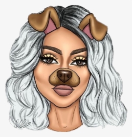 Kylie Jenner - - Girl With Snapchat Filter Drawing, HD Png Download, Free Download
