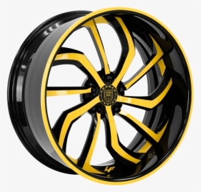 Custom - Black And Yellow Custom Wheels, HD Png Download, Free Download
