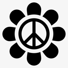Flower With Peace Sign - Transparent Peace Sign Clipart, HD Png Download, Free Download