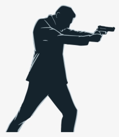 Image Vector Graphics Clip Art Portable Network Graphics - Man With Gun Silhouette Png, Transparent Png, Free Download