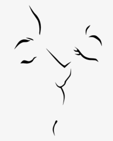 Clipart Kiss - Line Drawing Kiss Png, Transparent Png, Free Download
