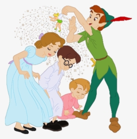 Peter Pan E Sua Turma 2 - Wendy Tinkerbell And Peter Pan, HD Png Download, Free Download