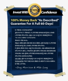 100 Money Back Guarantee, HD Png Download, Free Download