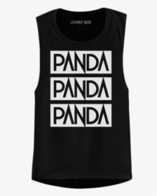 Panda Panda Panda Ladies Black Muscle Tee - Active Tank, HD Png Download, Free Download