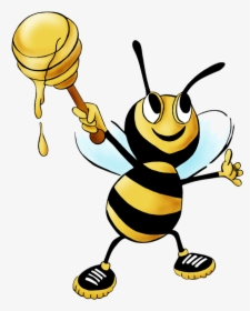 Bee Honey Clipart Drawing Free Cliparts Transparent - Clip Art Honey Bee Cartoon, HD Png Download, Free Download
