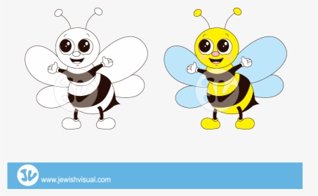 Bee-clipart - ציור של דבורה, HD Png Download, Free Download