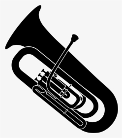 Musical Instruments Saxhorn Trumpet Tuba Sousaphone - Black And White Tuba, HD Png Download, Free Download
