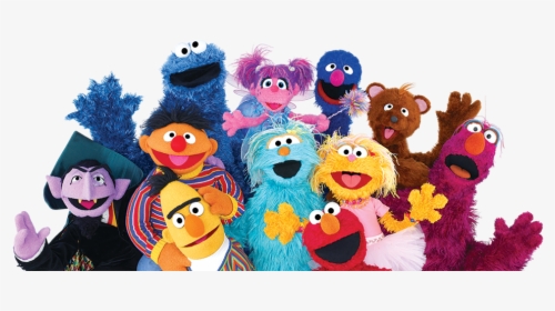 Group Shot Of Sesame Characters - Elmo And The Muppets, HD Png Download, Free Download
