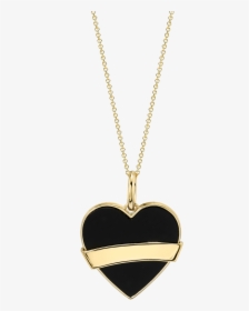 Onyx And Gold Heart Pendant - Locket, HD Png Download, Free Download