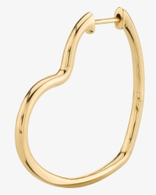 Large Gold Heart Hoop - Body Jewelry, HD Png Download, Free Download