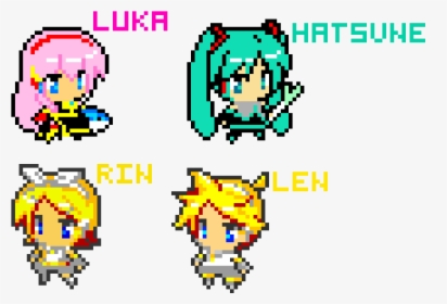 Hatsune Miku And Friends - Pixel Art Hatsune Miku, HD Png Download, Free Download