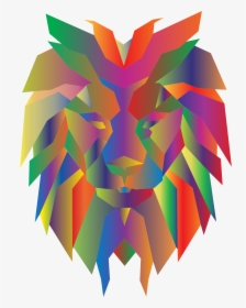 Prismatic Polygonal Lion Face - Lion Face Low Poly, HD Png Download, Free Download