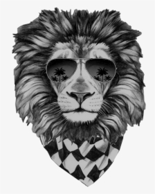 #lion #lionface #lionheart #lionhead #lionpride #coolguy - Lion With Sunglasses, HD Png Download, Free Download