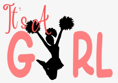 Its A Girl Cheerleader Gender Reveal Svg Graphic By - Black And White Cheer Icon, HD Png Download, Free Download