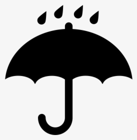 Black Opened Umbrella Symbol With Rain Drops Falling - Umbrella Rain Symbol, HD Png Download, Free Download