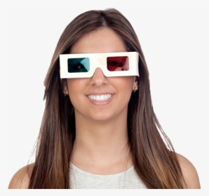 Clip Art White Oak D Images - Girl With 3d Glasses, HD Png Download, Free Download