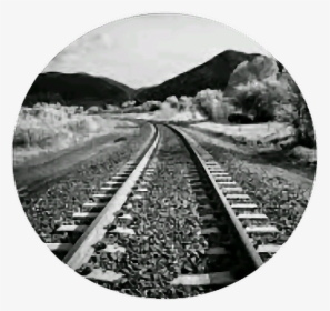 #circle #aesthetic #aestheticccircle #train #track - Landscape Hd Black And White, HD Png Download, Free Download
