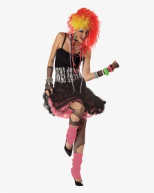 Adult 80s Party Girl Popstar Costume - Cyndi Lauper Girl Just Wanna Have Fun, HD Png Download, Free Download