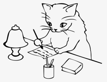 Cat Writing A Letter, HD Png Download, Free Download