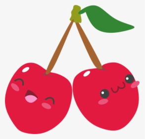 Cartoon Of Cherries With Smiley Faces - Kawaii Cherry Png, Transparent Png, Free Download