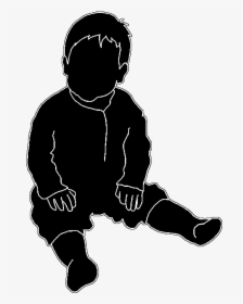 Cute Baby Silhouette - Silhouette Of Baby Sitting, HD Png Download, Free Download