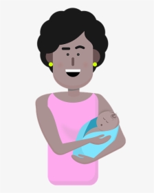 Black Mother, Mother, Baby, Lap, Maternity, Newborn - Cartoon, HD Png Download, Free Download