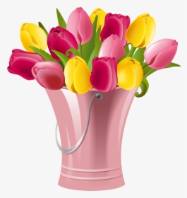 Spring Bucket With Tulips - Good Morning Images Of Friday, HD Png Download, Free Download
