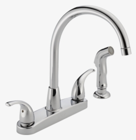 P299578lf-b1 - 2 Handle Kitchen Faucet Stainless, HD Png Download, Free Download