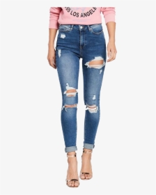 Ripped Jean Transparent Images - Ripped Jeans, HD Png Download, Free Download