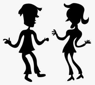 Cartoon Couple Silhouette Clip Arts - Silhouette Man Woman Cartoon, HD Png Download, Free Download