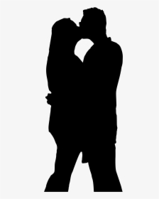 Couple Hugging And Kissing Silhouette Clip Arts - Silhouette Of Couple Hugging, HD Png Download, Free Download