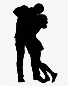 Silhouette Couple Clip Art - Black Shadow Couple Png, Transparent Png, Free Download