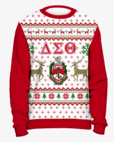 All Over Pug Face Christmas Sweater - Alpha Kappa Alpha Ugly Christmas Sweater, HD Png Download, Free Download