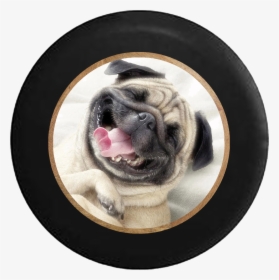 Spare Tire Cover Smiling Pug Dog Cute Pet Camperfor - Smiling Dog, HD Png Download, Free Download