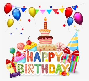 Birthday Cake Cupcake Cartoon - Happy Birthday Cartoon Hd, HD Png Download, Free Download