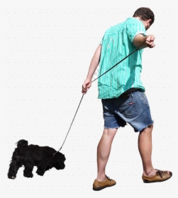 Dog Walking Man Free People Transparent Background - People Walking Transparent Background, HD Png Download, Free Download
