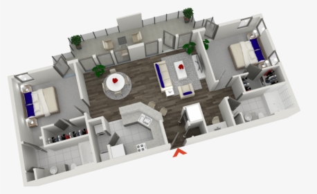 2 Bedroom Apartment With Balcony, HD Png Download, Free Download