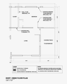 Sample Interior Remodel Exist/demo Plan Plan - Demo Plan Example, HD Png Download, Free Download