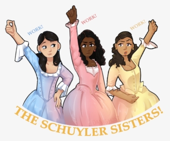 Hamilton Fans Sure Love The Schyler Sisters - Hamilton The Schuyler Sisters Drawing, HD Png Download, Free Download