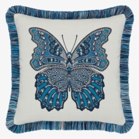 Mariposa Azure Fringed - Elaine Smith Leaves Pillows, HD Png Download, Free Download