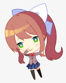 Edited Mediachibi Monika, But It Makes Me Cringe - Monika Chibi Png, Transparent Png, Free Download