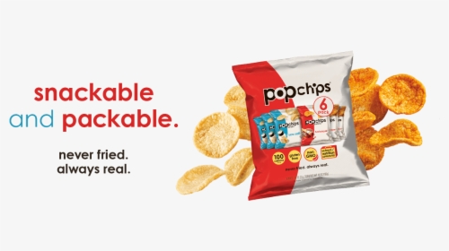 Snackable And Packable Category Image - Popchips, HD Png Download, Free Download