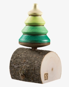 Wooden Spinning Top "tree On Log - Plywood, HD Png Download, Free Download