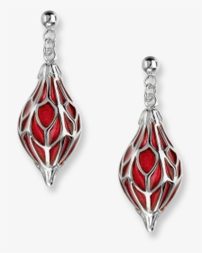 Nicole Barr Designs Sterling Silver Ornament Drop Earrings-red - Earring, HD Png Download, Free Download