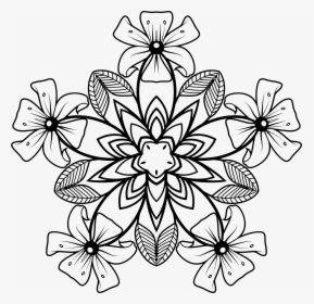 Transparent Florals Png - Flower Clipart Design Black And White Free, Png Download, Free Download