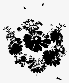 Transparent Floral Borders Png - Black White Flowers Bouquet Png, Png Download, Free Download