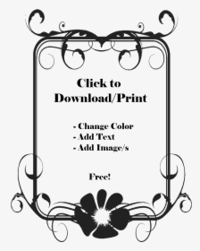 Flower Page Border - Border Designs White And Black, HD Png Download, Free Download