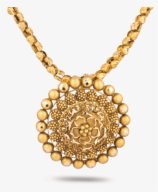 22 Carat Gold Bridal Pendant With Antique Finish - Necklace, HD Png Download, Free Download